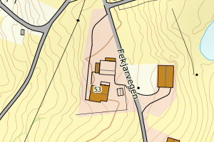 Kartbilde fra WMS-tjeneste av avviket