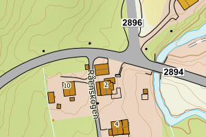 Kartbilde fra WMS-tjeneste av avviket