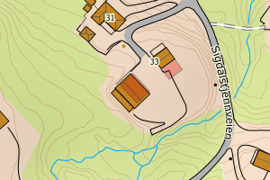 Kartbilde fra WMS-tjeneste av avviket