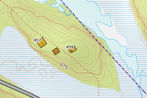 Kartbilde fra WMS-tjeneste av avviket