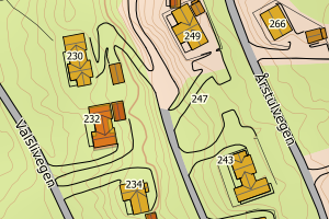 Kartbilde fra WMS-tjeneste av avviket