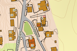 Kartbilde fra WMS-tjeneste av avviket