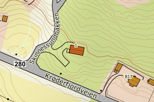 Kartbilde fra WMS-tjeneste av avviket