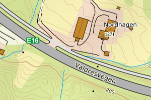 Kartbilde fra WMS-tjeneste av avviket