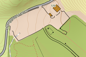 Kartbilde fra WMS-tjeneste av avviket