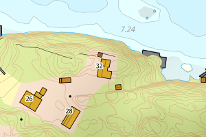 Kartbilde fra WMS-tjeneste av avviket