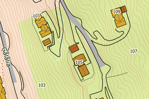 Kartbilde fra WMS-tjeneste av avviket