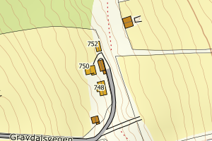 Kartbilde fra WMS-tjeneste av avviket