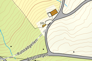 Kartbilde fra WMS-tjeneste av avviket