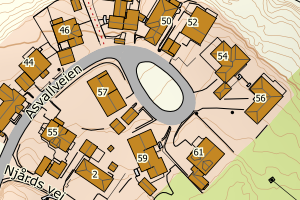 Kartbilde fra WMS-tjeneste av avviket