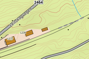 Kartbilde fra WMS-tjeneste av avviket