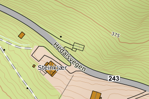 Kartbilde fra WMS-tjeneste av avviket