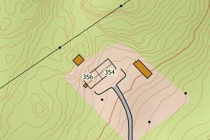 Kartbilde fra WMS-tjeneste av avviket