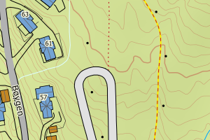 Kartbilde fra WMS-tjeneste av avviket