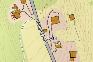 Kartbilde fra WMS-tjeneste av avviket