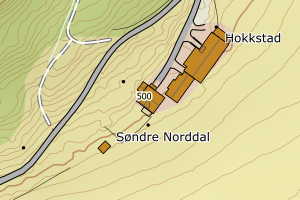 Kartbilde fra WMS-tjeneste av avviket