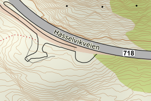 Kartbilde fra WMS-tjeneste av avviket