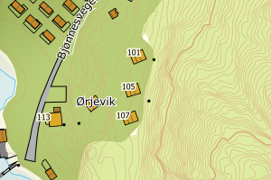 Kartbilde fra WMS-tjeneste av avviket