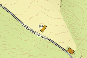 Kartbilde fra WMS-tjeneste av avviket