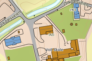 Kartbilde fra WMS-tjeneste av avviket