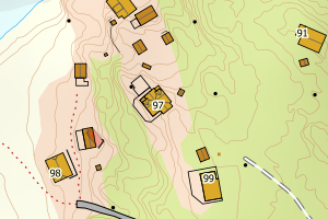 Kartbilde fra WMS-tjeneste av avviket