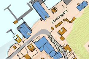 Kartbilde fra WMS-tjeneste av avviket