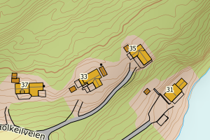 Kartbilde fra WMS-tjeneste av avviket