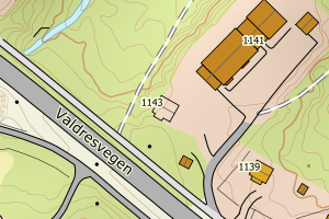 Kartbilde fra WMS-tjeneste av avviket