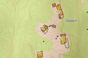 Kartbilde fra WMS-tjeneste av avviket