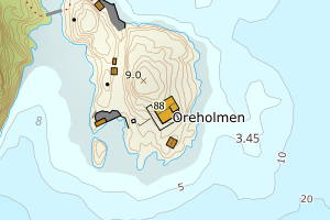 Kartbilde fra WMS-tjeneste av avviket