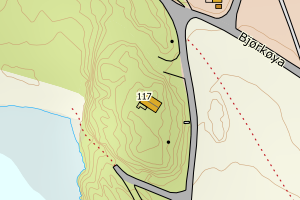 Kartbilde fra WMS-tjeneste av avviket