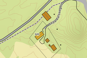 Kartbilde fra WMS-tjeneste av avviket