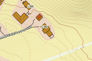 Kartbilde fra WMS-tjeneste av avviket