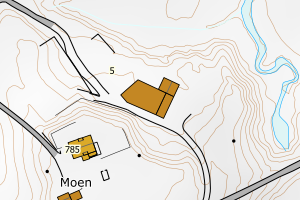 Kartbilde fra WMS-tjeneste av avviket