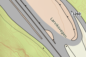 Kartbilde fra WMS-tjeneste av avviket