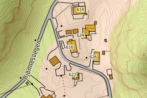 Kartbilde fra WMS-tjeneste av avviket