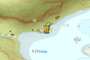 Kartbilde fra WMS-tjeneste av avviket