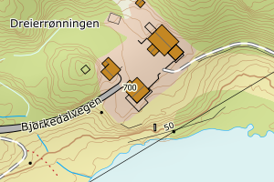 Kartbilde fra WMS-tjeneste av avviket