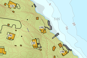 Kartbilde fra WMS-tjeneste av avviket