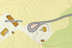 Kartbilde fra WMS-tjeneste av avviket