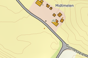 Kartbilde fra WMS-tjeneste av avviket