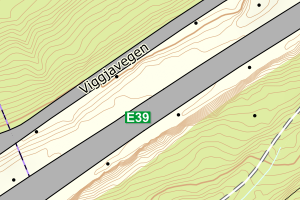 Kartbilde fra WMS-tjeneste av avviket