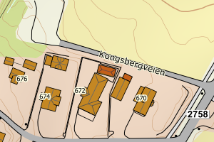 Kartbilde fra WMS-tjeneste av avviket