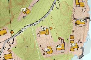 Kartbilde fra WMS-tjeneste av avviket