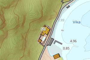 Kartbilde fra WMS-tjeneste av avviket