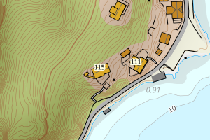 Kartbilde fra WMS-tjeneste av avviket