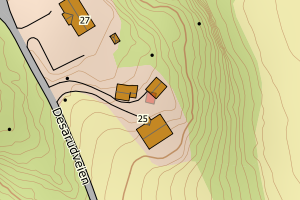 Kartbilde fra WMS-tjeneste av avviket
