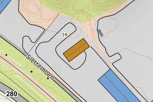 Kartbilde fra WMS-tjeneste av avviket