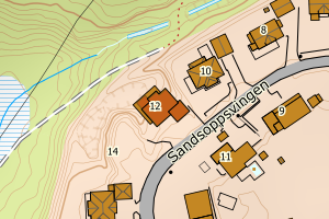 Kartbilde fra WMS-tjeneste av avviket