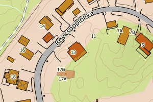 Kartbilde fra WMS-tjeneste av avviket